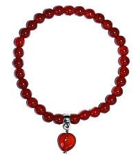 Afbeelding armbandje carneool met hartje